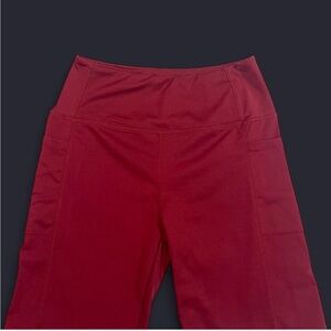 Red High-Waisted Biker Shorts